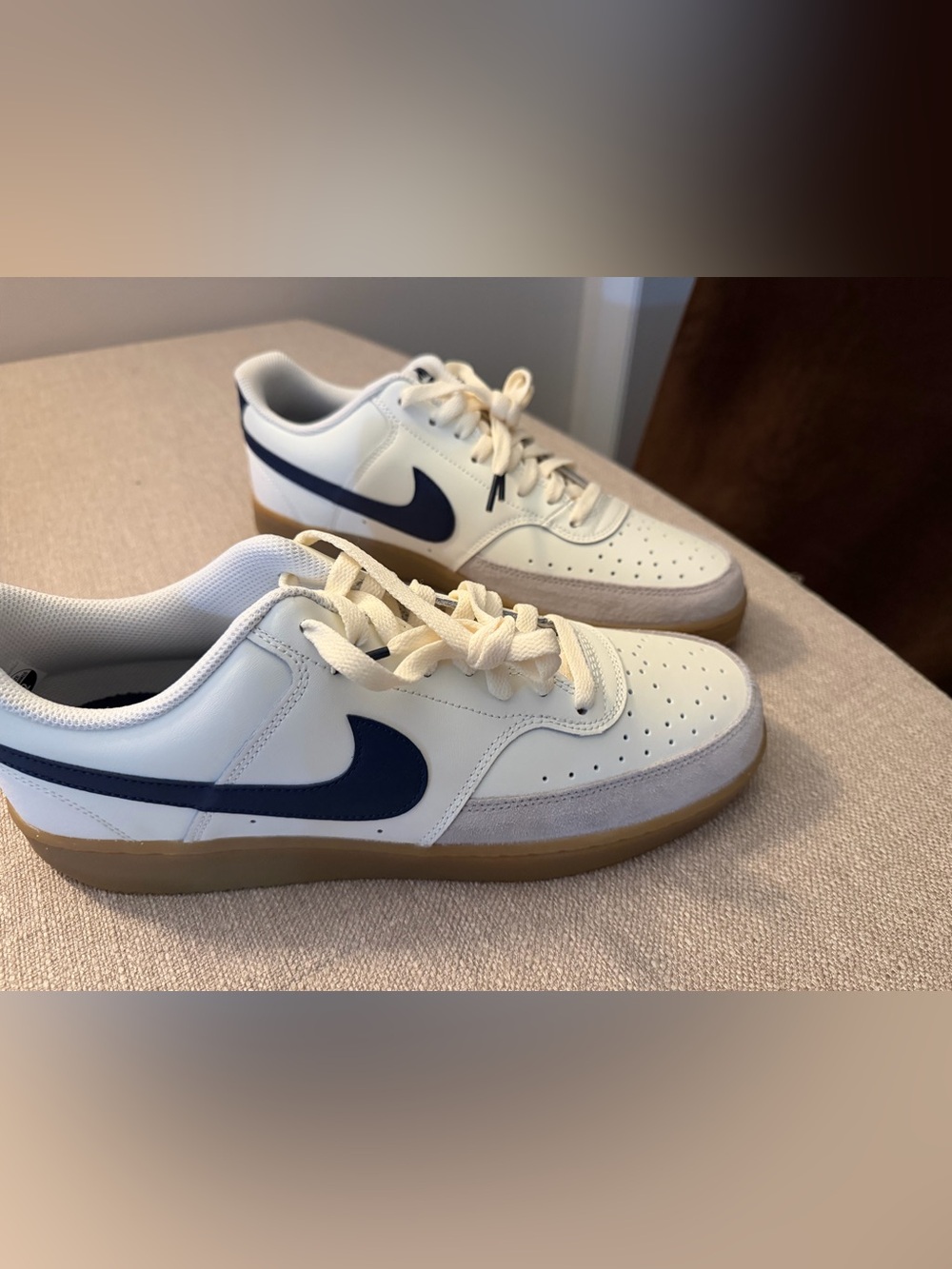 NWB - Men’s NIKE COURT VISION LOW, Size 12 midnight navy and white
